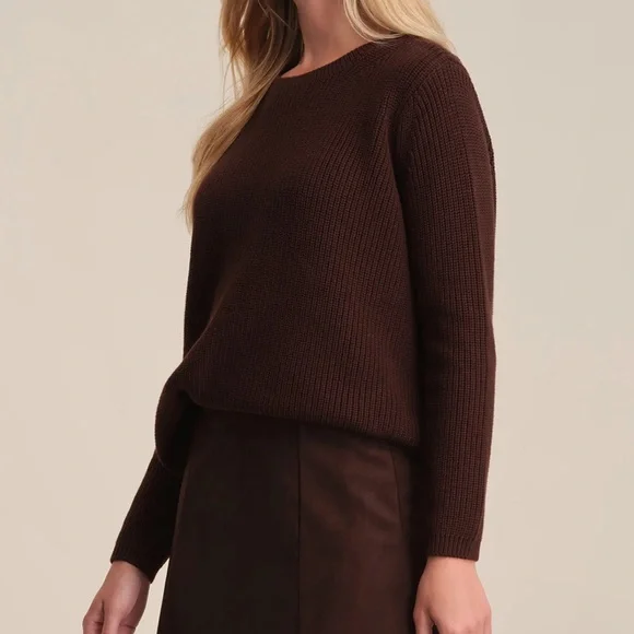 525 America Chocolate Brown Crew Neck Sweater - Picture 1 of 7